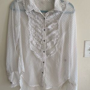 Free people polka dot chiffon top